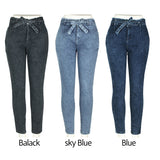Women High Waist Streetwear Denim Plus Size Pencil Pants Skinny Jeans