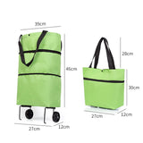 Pull Cart Trolley Wheels Foldable Reusable Organizer Shopping Bag