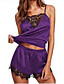 Women's Lace Satin & Silk Suits Nightwear Solid Colors Square Neck