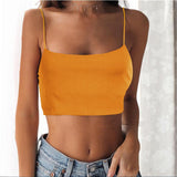 Women's Solid Camis Vest Sleeveless Crop Tank Tops