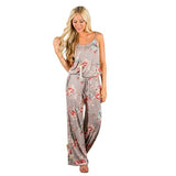 Women Super Comfy Floral Jumpsuit Sling Print Loose Piece Trousers