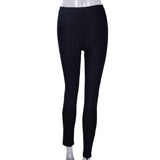 Women Bold Design Contrasted Zipper Pentagram Criss Cross Leggings