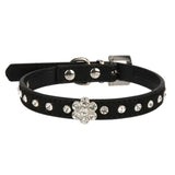 Black Small Medium Pet Collars Breakaway Necklace Rhinestone