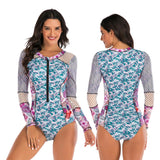 Women Diving One Piece Swimsuit Long Sleeve Swimwear Surfing Rashguard