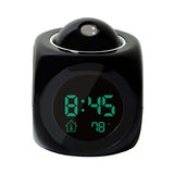 LCD Projection LED Display Time Digital Alarm Clock Talking Voice Snooze