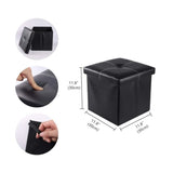 Foldable Stool Ottoman Storage Leather Footstool Organizer Box