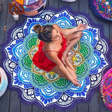 BeddingOutlet Tassel Indian Toalla Mandala Tapestry Sunblock Round Blanket Lotus Bohemian