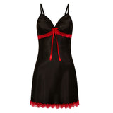 Women Nighte Lace Bow Lingerie Babydoll Seamless Nightwear Dress