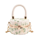 Women's Small Niche Shoulder Flowers Print Messenger Handbag