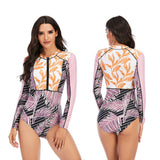 Women Diving One Piece Swimsuit Long Sleeve Swimwear Surfing Rashguard