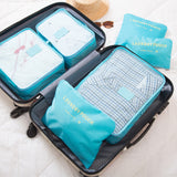 6 Piece Set Cubes Organizer Double Zipper Waterproof Travel Bags