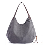 Piler Large Women Handbag Canvas Zipper Pockets Luxury Shoulder Bag