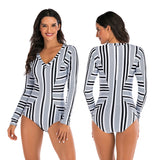 Women Diving One Piece Swimsuit Long Sleeve Swimwear Surfing Rashguard