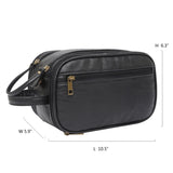 Men's PU Leather Toiletry Travel Organizer Cosmetic Bag