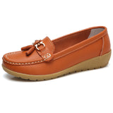 Women Loafers Genuine Leather Flats Slip On Moccasins Shoes