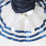 Tutu Lace Sailor Dog Stripes Skirt Pet Princess Dress Clothing