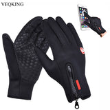 Touch Screen Windproof Sport Unisex Fleece Thermal Warm Anti-slip Cycling Gloves