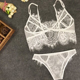 Women Bra Lingerie Lace G-String Sheer Unpadded Mesh Set
