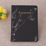 PU Leather Marble Style Travel ID Cards Passport Holder Packet Wallet