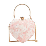 Women's Western Style Single Shoulder Heart Lace Light Chain Bag
