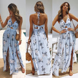 Women Maxi Long Dress Slit Split Sleeveless Sundress