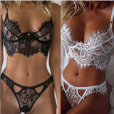 Women Bra Lingerie Lace G-String Sheer Unpadded Mesh Set