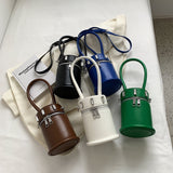 Women's PU Leather Small Messenger Cylinder Shoulder Handbag