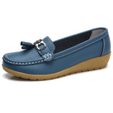 Women Loafers Genuine Leather Flats Slip On Moccasins Shoes