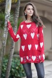 Fitshinling Women's Ripped Heart Long Sleeve Sweater Hollow Out Pullovers