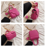 Women Lipstick Heart Cute Chain Messenger Handbag