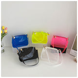 Women's Transparent Jelly Candy Colored PVC French Underarm Baguette