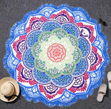 BeddingOutlet Tassel Indian Toalla Mandala Tapestry Sunblock Round Blanket Lotus Bohemian