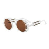 Steampunk Sunglasses UV400 High Quality Color Lenses Round Metal Frame