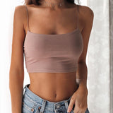 Women's Solid Camis Vest Sleeveless Crop Tank Tops