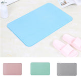 Anti Slip Bath Mat Loofah Shower Rug Water Drains Bathroom Quick Dry Pda