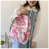 Colorful Tie Dye Street Trend Square Vertical Section Backpack