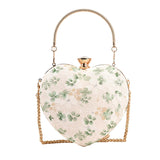 Women's Western Style Single Shoulder Heart Lace Light Chain Bag