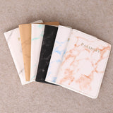 PU Leather Marble Style Travel ID Cards Passport Holder Packet Wallet