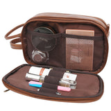 Men's PU Leather Toiletry Travel Organizer Cosmetic Bag