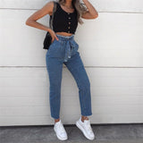 Women High Waist Harem Pants Streetwear Stretch Jeans