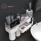 Magnetic Adsorption Wall Mount Cleanser Holder Storage Rack Bathroom Accessories Set