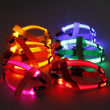 Nylon Pet Safety LED Harness Flashing Light Leash Rope Belt