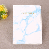PU Leather Marble Style Travel ID Cards Passport Holder Packet Wallet