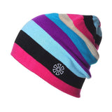 Outdoor Beanies Cap Casual Striped Knitted Hat Headwear Snowboarding Skiing