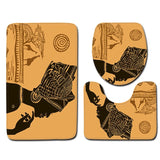 Bath Printed Non-Slip Pedestal Rug Lid Toilet Cover Bath Mat 3 pcs Set