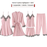 5 Pieces Set Women Pajamas Set