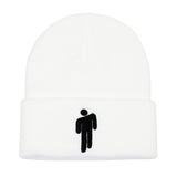 Women's Embroidery Billie Eilish Beanie Hat Knitted Warm Solid Hip-Hop Cuffed Bonnet