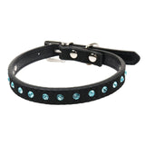 Black Small Medium Pet Collars Breakaway Necklace Rhinestone