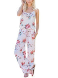 Women Super Comfy Floral Jumpsuit Sling Print Loose Piece Trousers