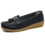 Women Loafers Genuine Leather Flats Slip On Moccasins Shoes